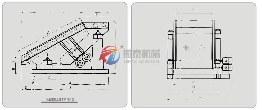 悬臂振动筛（弹臂振动筛）激振器式外形图